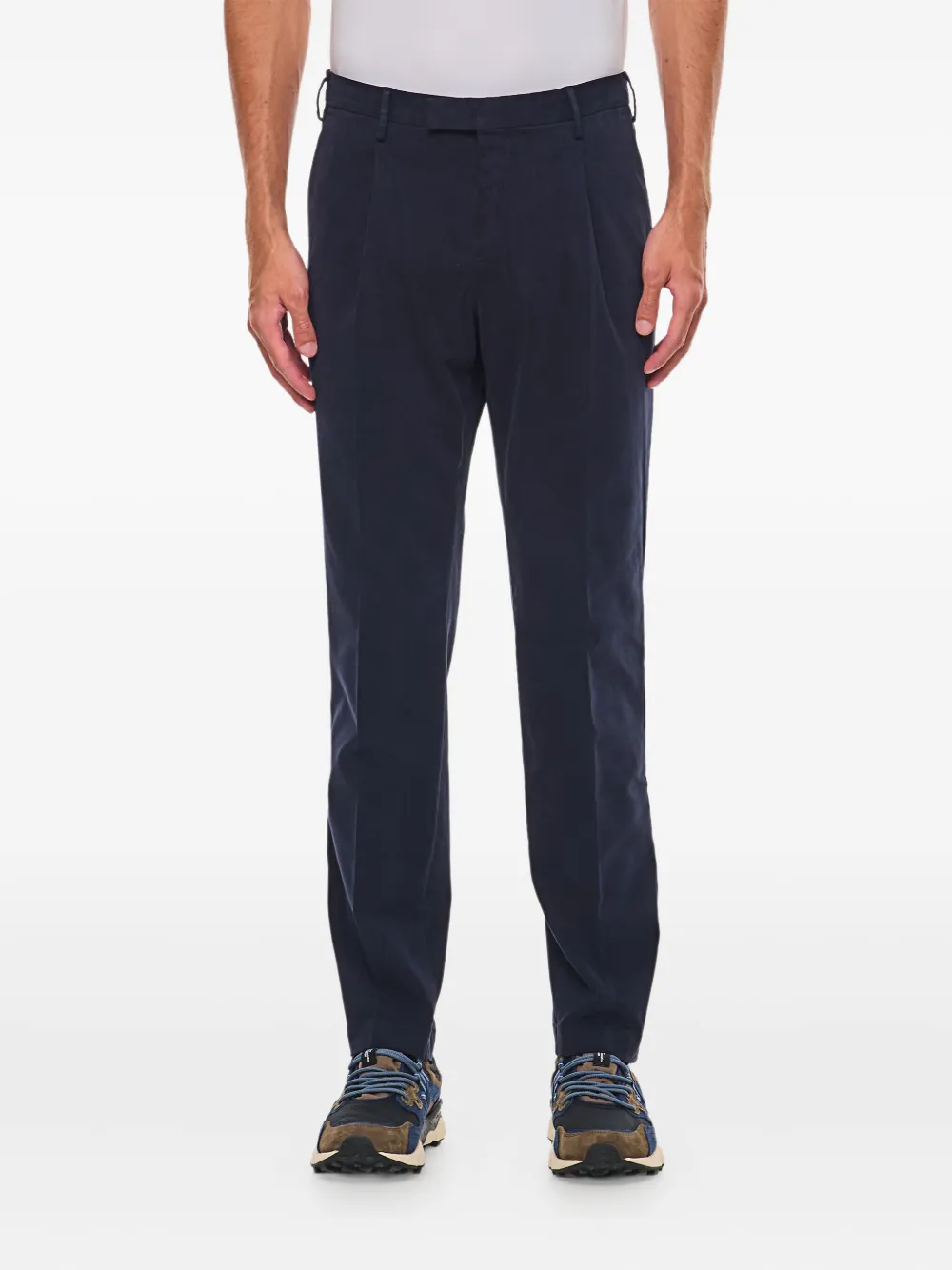 PT Torino pleated-front regular trousers Blauw