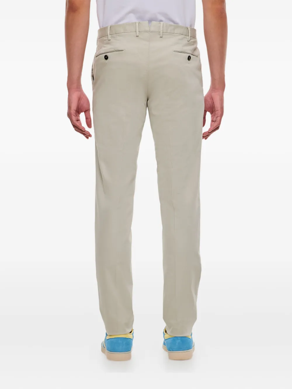 PT Torino flat-front stretch-cotton regular trousers Beige