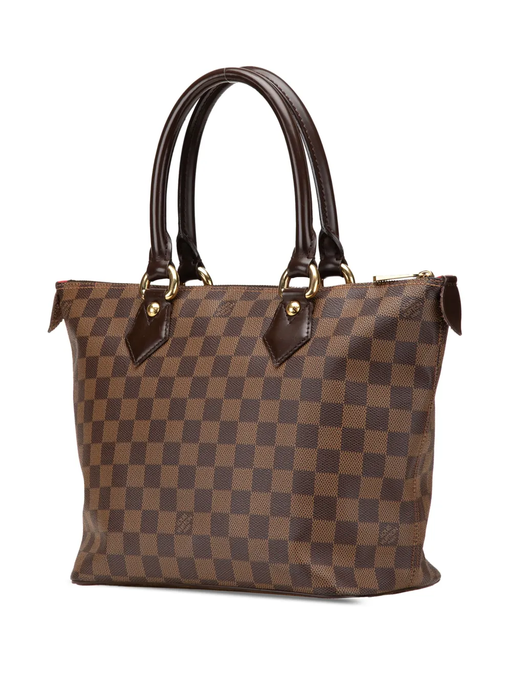 Pre-owned Louis Vuitton 2007 Damier Ebene Saleya Pm Handbag In Brown