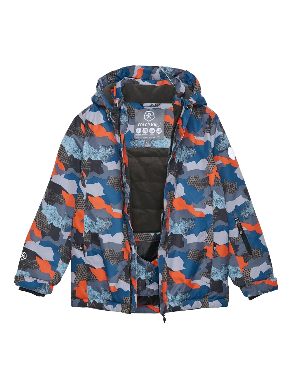 COLOR KIDS Jack met capuchon en abstract patroon 1922 TURBULENCE