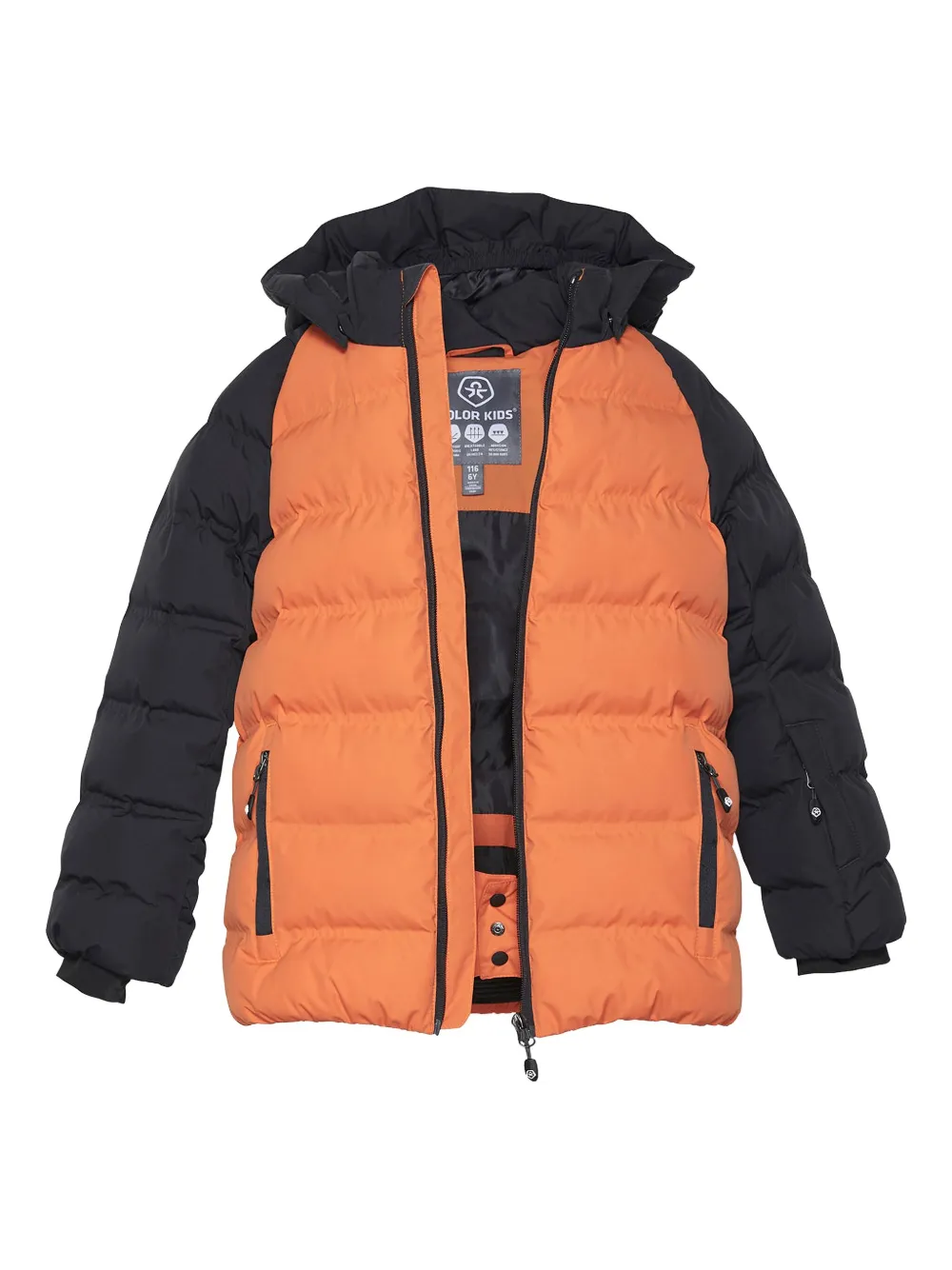 COLOR KIDS Gewatteerd jack met colourblocking Oranje