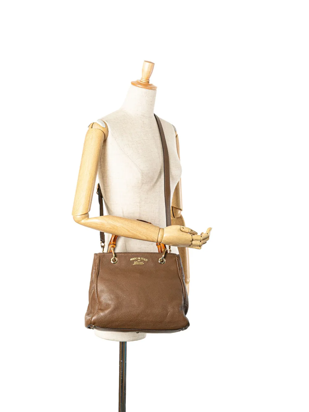 Pre-owned Gucci 2000-2015 Small Calfskin Bamboo Shopper Satchel