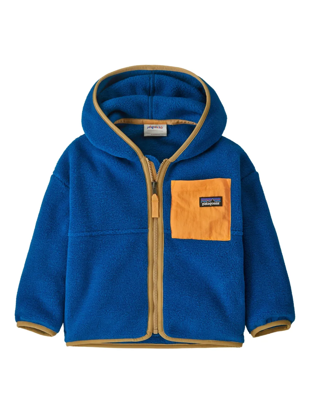 Patagonia Kids' Hooded Pocket Fleece Jacket In Blue