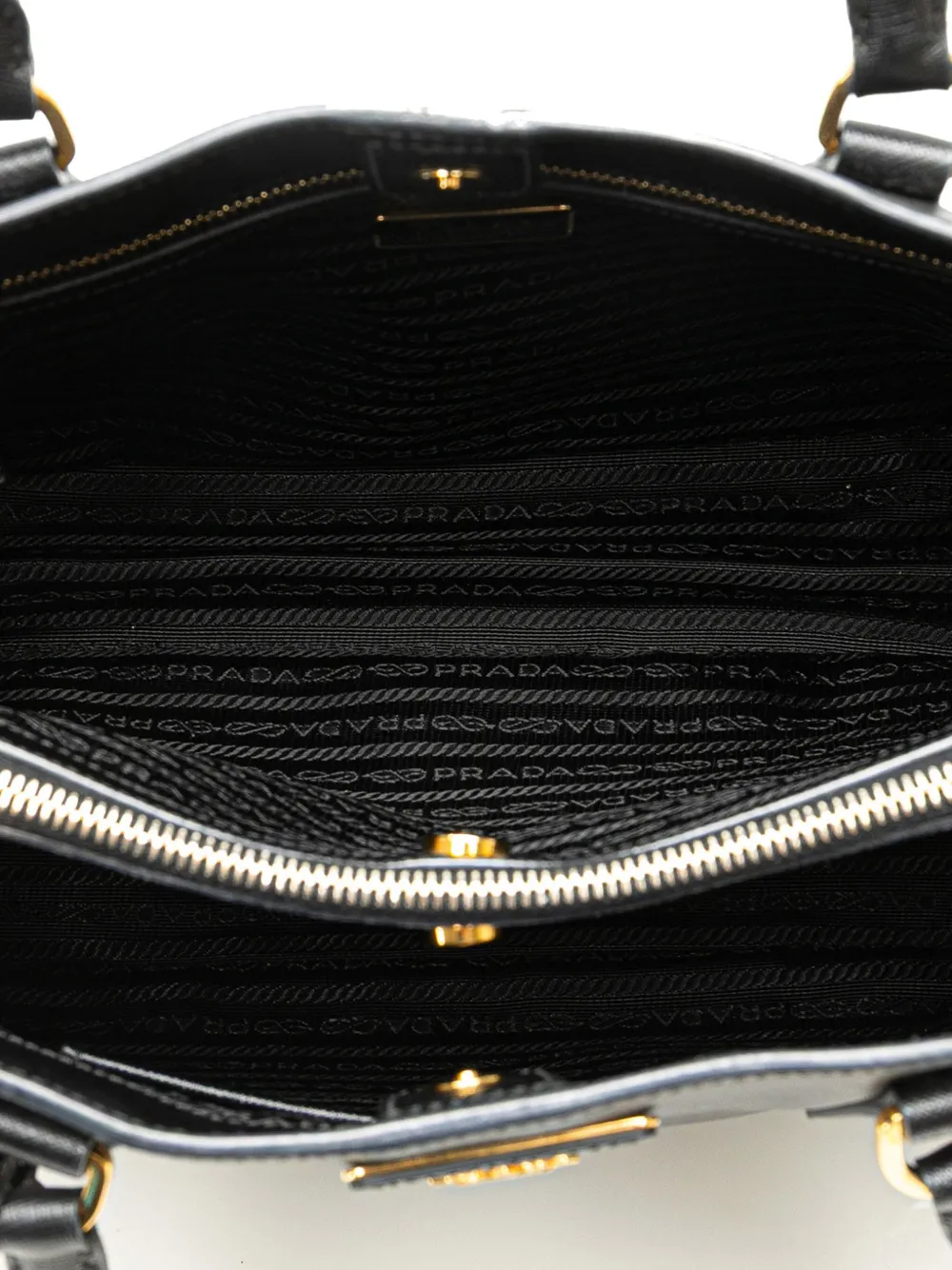 Pre-owned Prada 2010-2024 Small Saffiano Lux Galleria Tote Satchel In Black