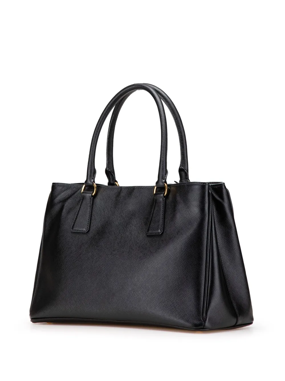 Pre-owned Prada 2010-2024 Small Saffiano Lux Galleria Tote Satchel In Black