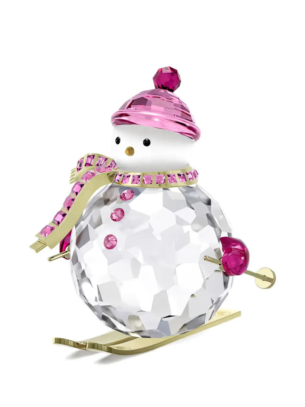 Swarovski 치어스 둘시스 스노우맨 크리스털 장식 스키 홀리데이 피규어 | 화이트 | Image 1