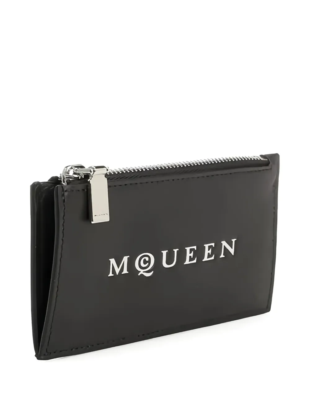 Alexander McQueen Pasjeshouder met logo-reliëf en rits Zwart