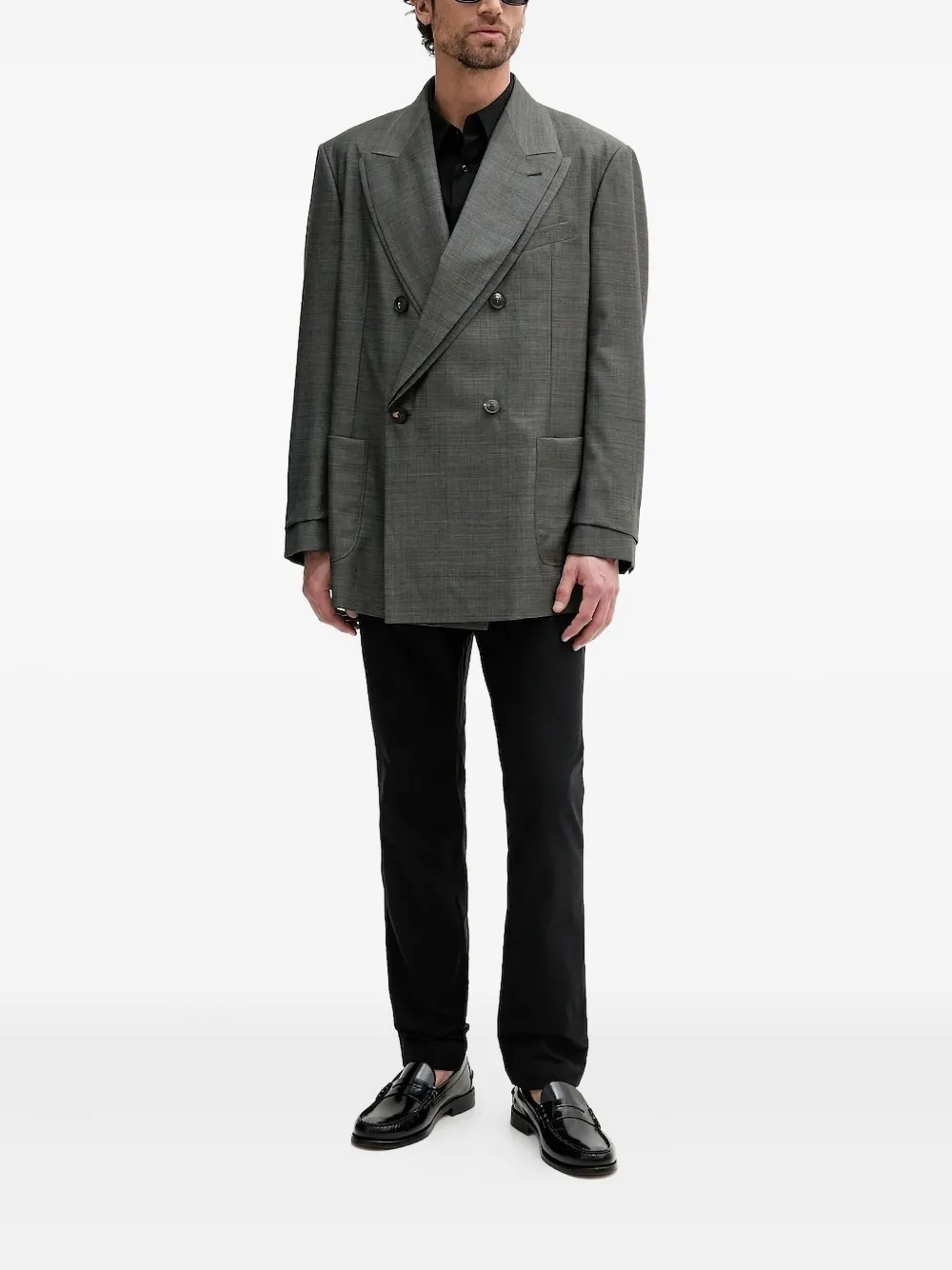 Emporio Armani double-breasted blazer Grijs
