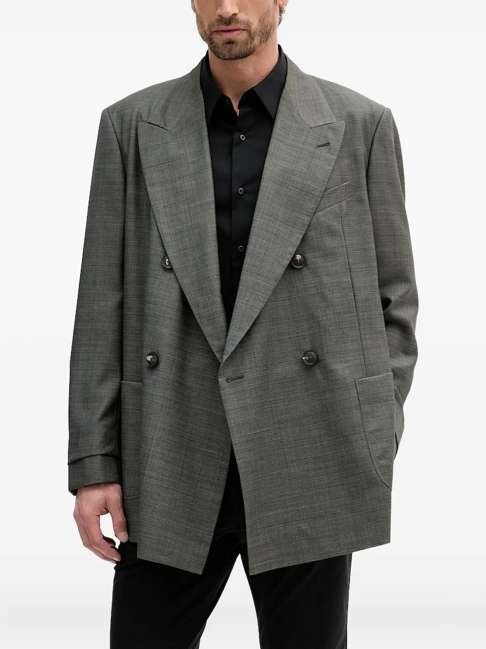 Emporio Armani double-breasted blazer Grijs
