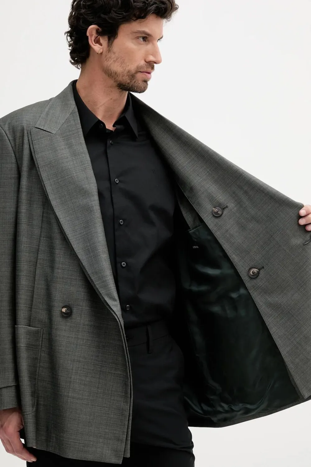 Emporio Armani double-breasted blazer Grijs