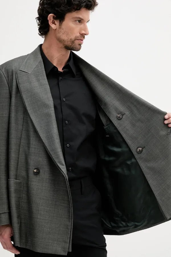 なす　EMPORIO ARMANIアルマーニダークグレー　ジャケット 7537216711-15-5.jpg