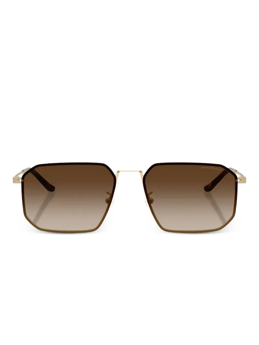 Emporio Armani geometric-frame sunglasses - Marrone