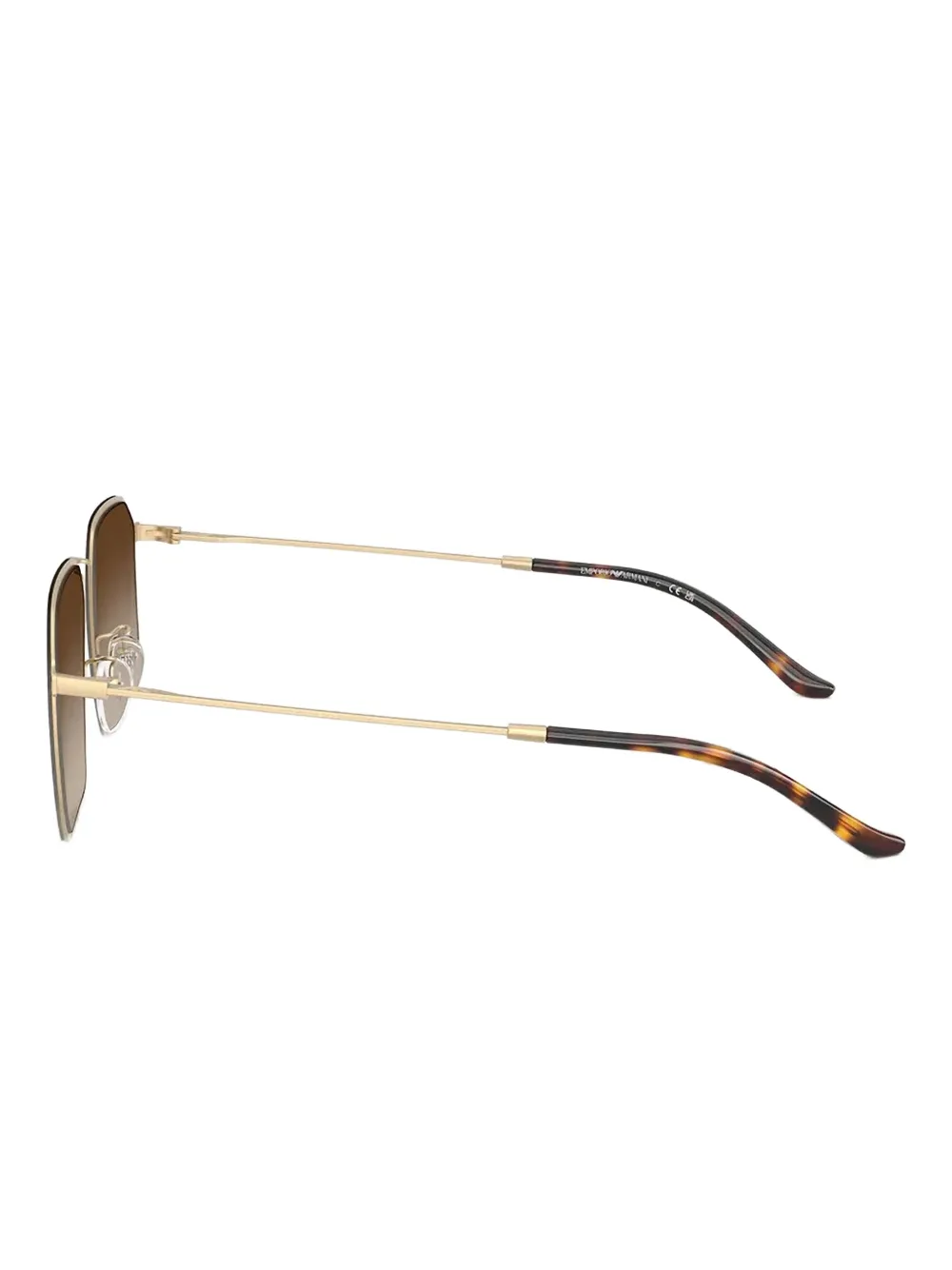 Emporio Armani Zonnebril met geometrisch montuur Bruin