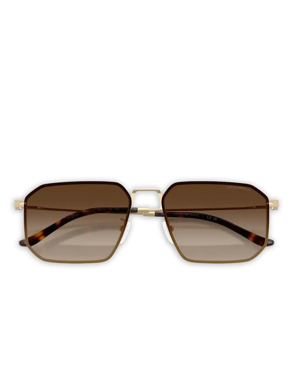 Emporio Armani Zonnebril met geometrisch montuur Bruin