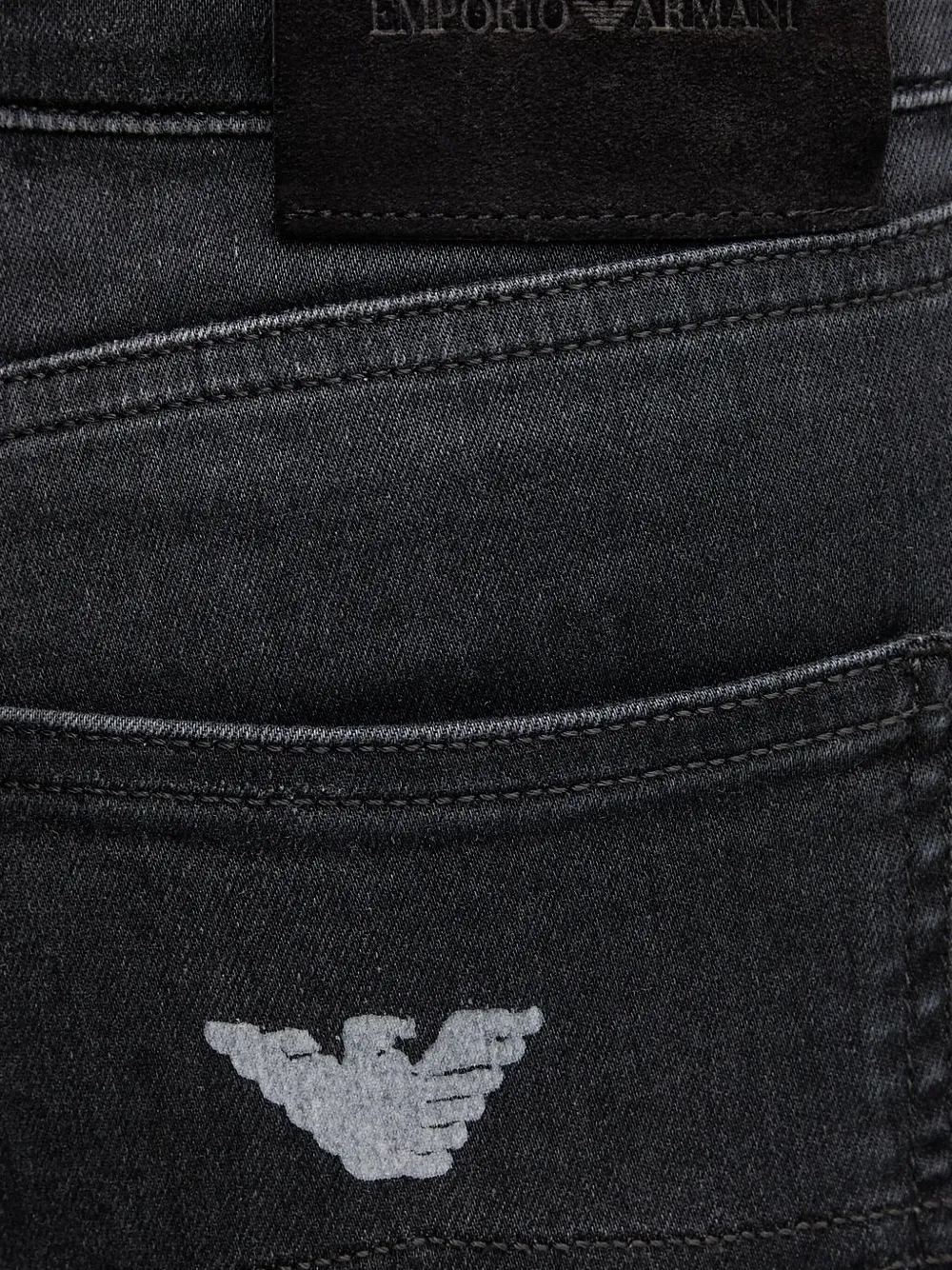 Emporio Armani logo-embroidered flared jeans Zwart
