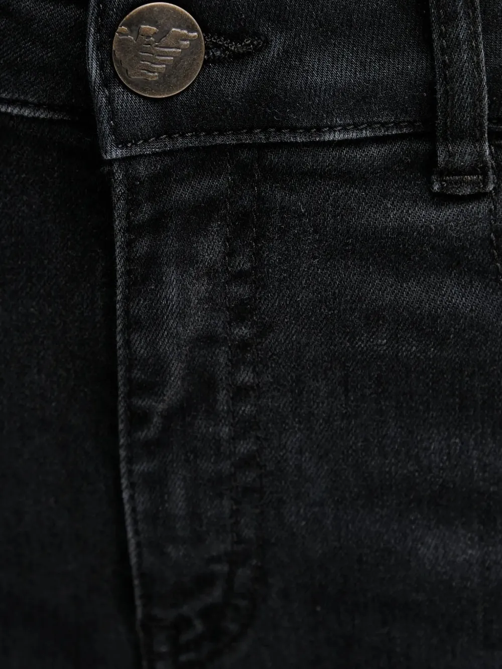 Emporio Armani logo-embroidered flared jeans Zwart