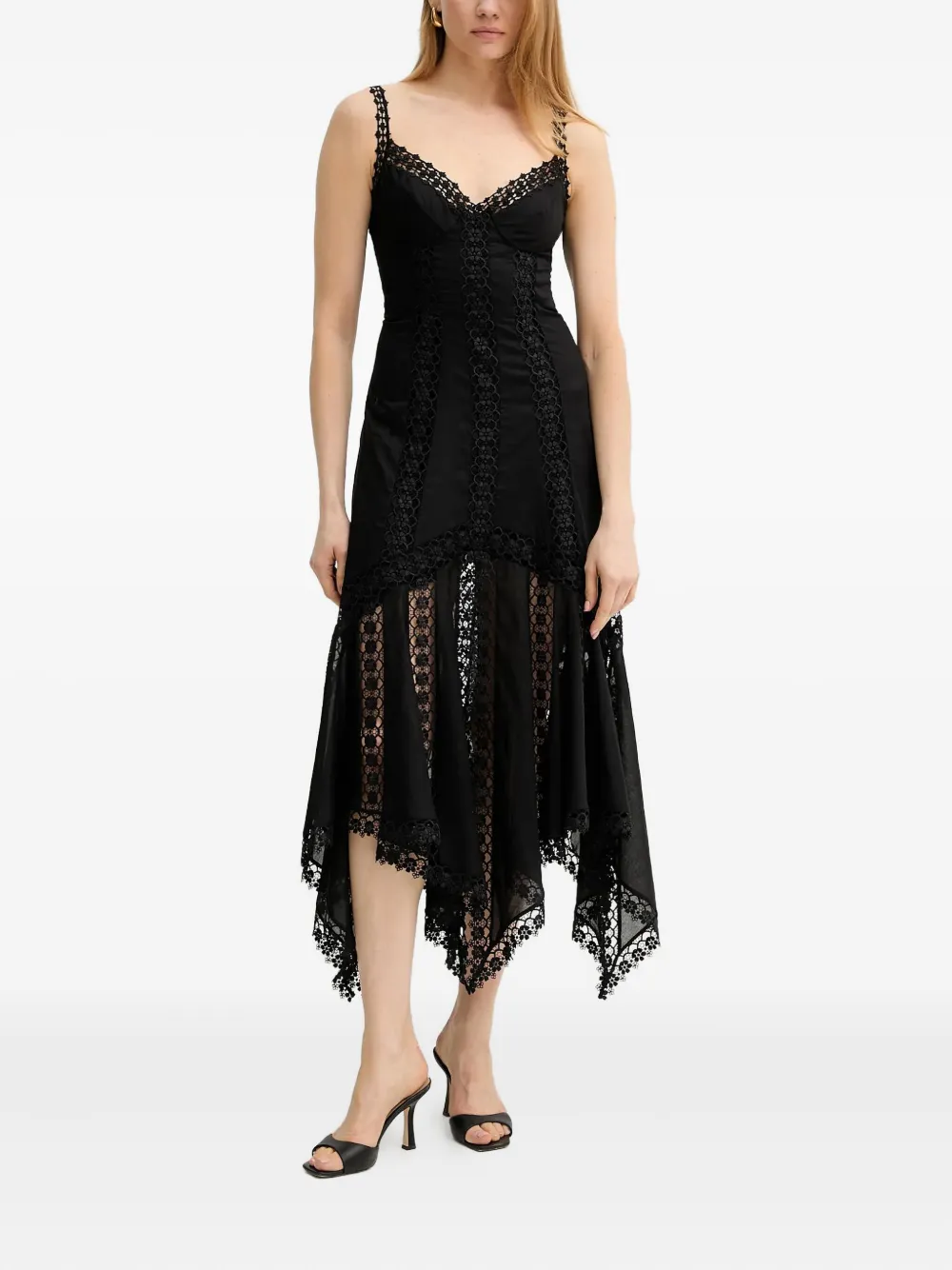 Charo Ruiz Ibiza Blossel asymmetrical midi dress | Black | Image 1