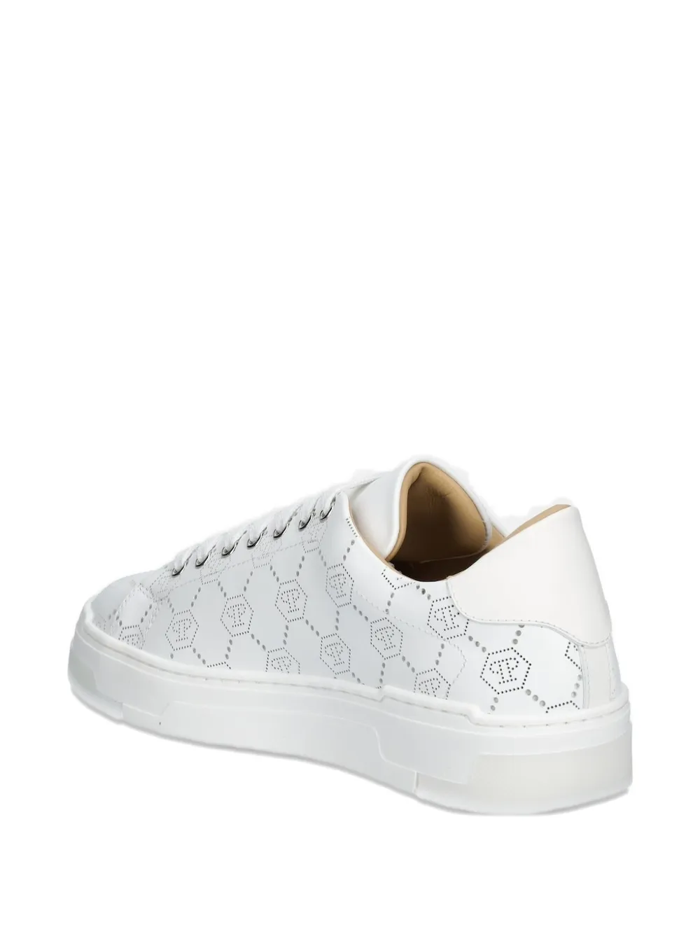 Philipp Plein logo-plaque perforated sneakers White