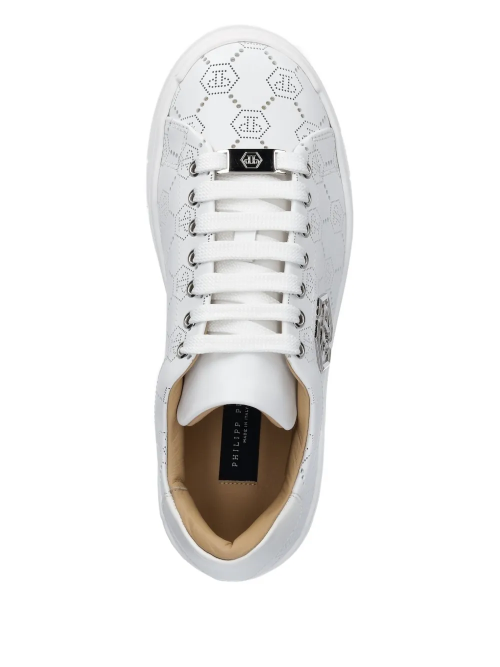 Philipp Plein logo-plaque perforated sneakers White
