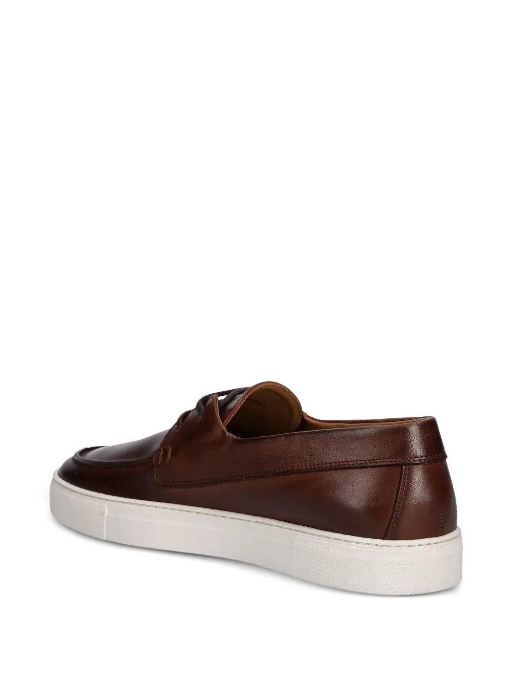 Emporio Armani lace-up leather boat shoes - Bruin