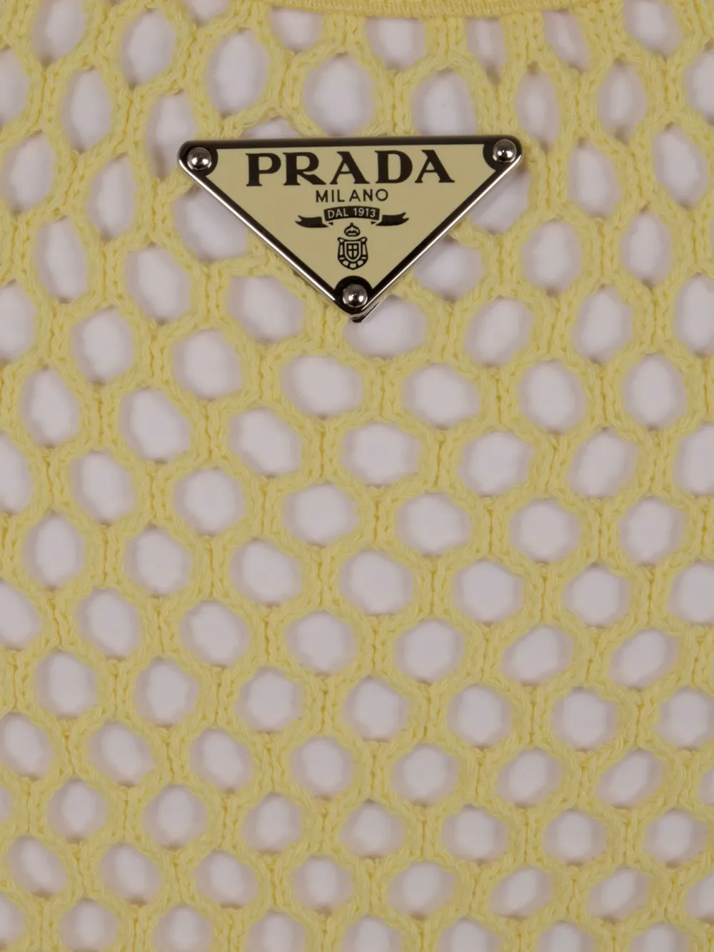Prada mesh-panel tank top Geel