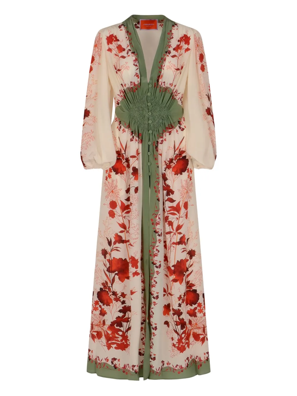La DoubleJ Camerino silk maxi dress Beige
