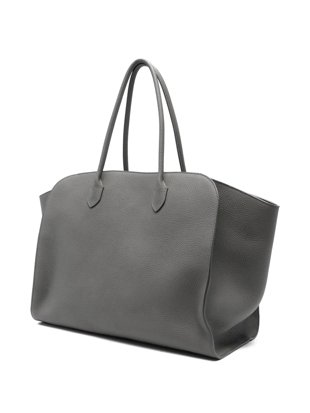 The Row Leren shopper Grijs