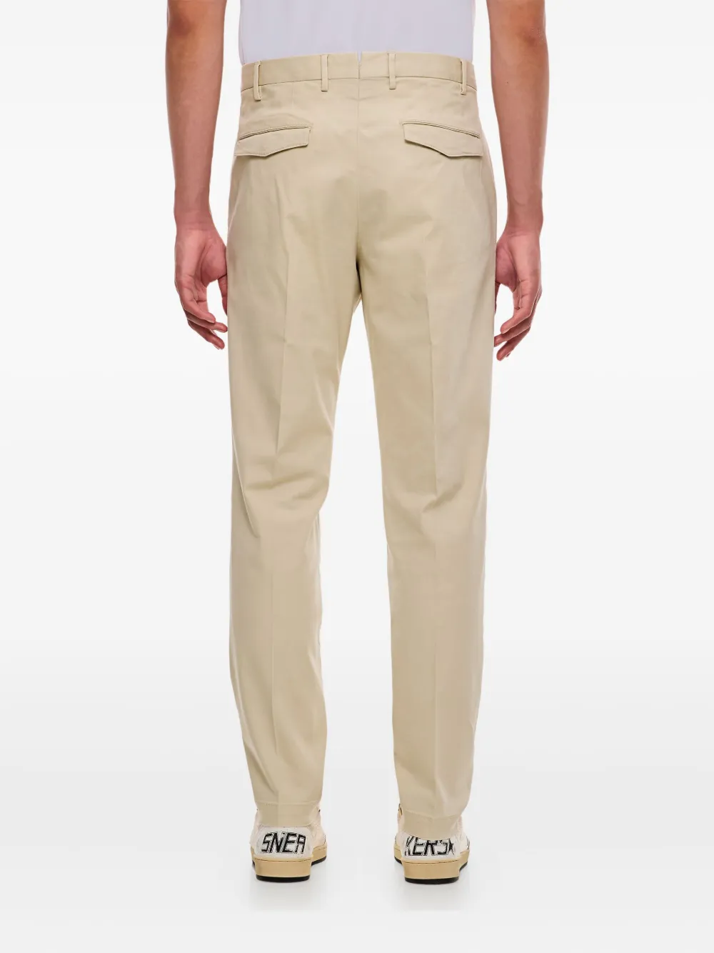 PT Torino single-pleat diagonal-pocket trousers Beige