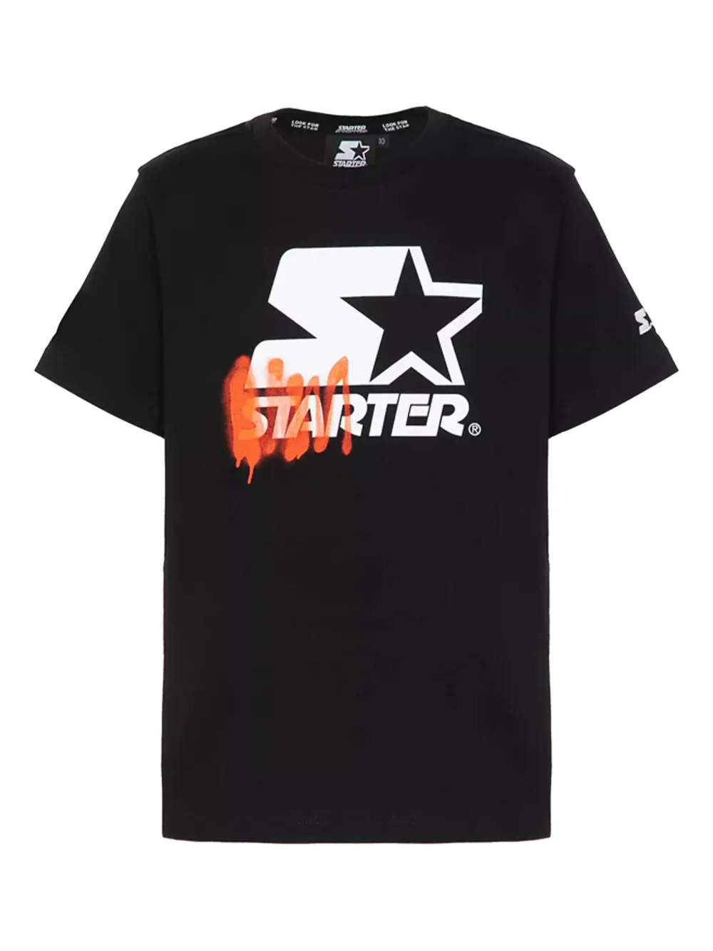 Starter Kids' Star-print Crew Neck T-shirt In Black