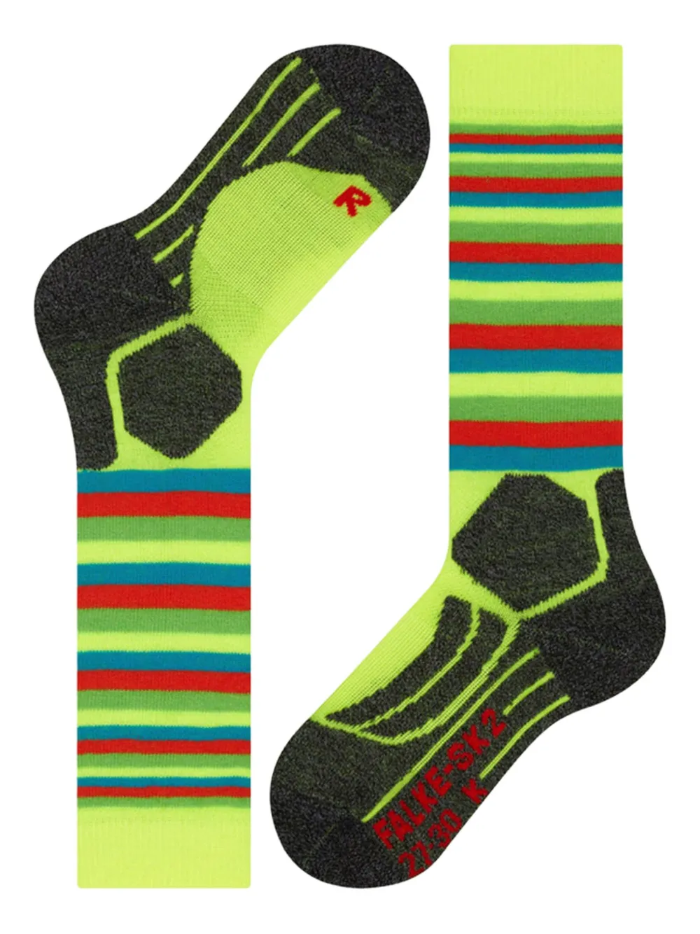 Falke Kids' Striped Ski Socks In Green