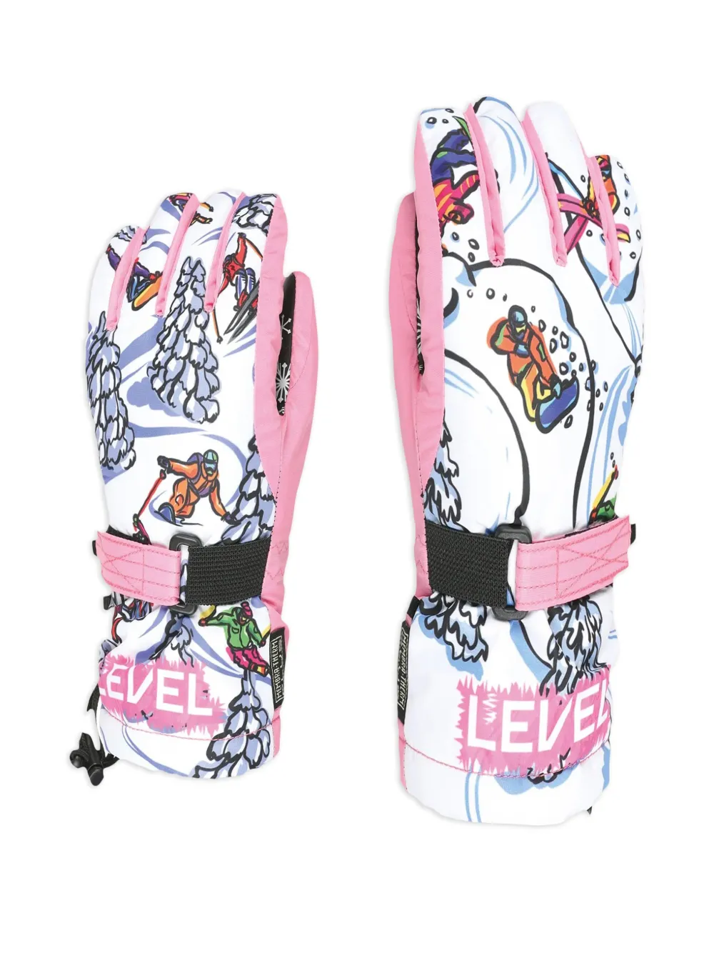 LEVEL KIDS Guanti da sci con grafica - Rosa