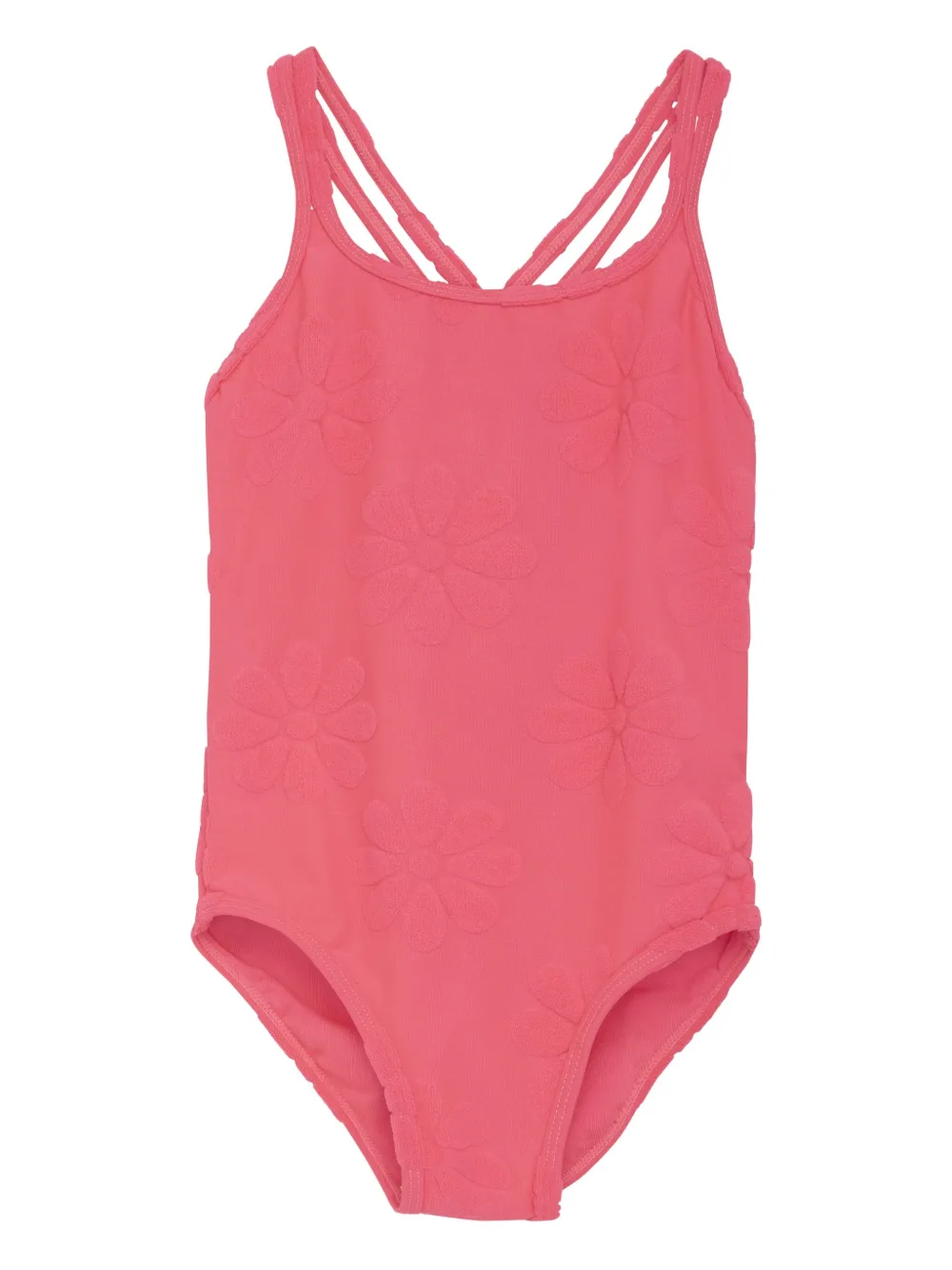 COLOR KIDS Badpak met gekruiste bandjes en bloe print Roze