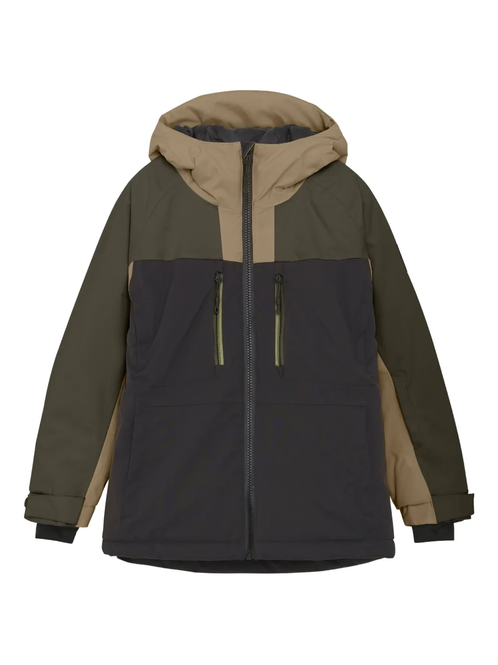 COLOR KIDS hooded colour-blocked jacket | Green | Image 1