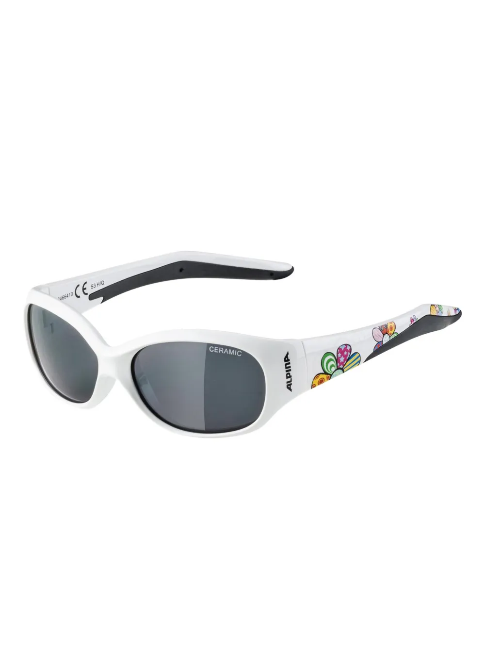 ALPINA KIDS Zonnebril met flexibel montuur en bloemenprint Wit