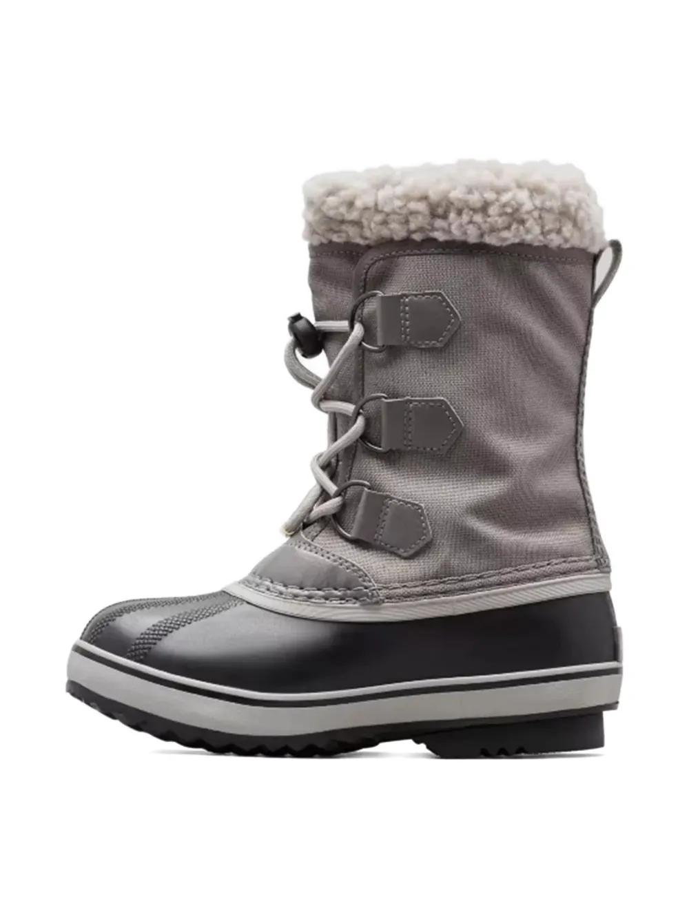SOREL KIDS Youth Yoot Pac™ lace-up faux fur collar boots Grey