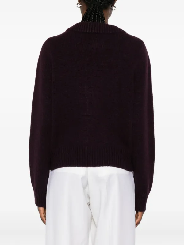 Soft Goat Knit Chunky V Neck | Red | FARFETCH JO
