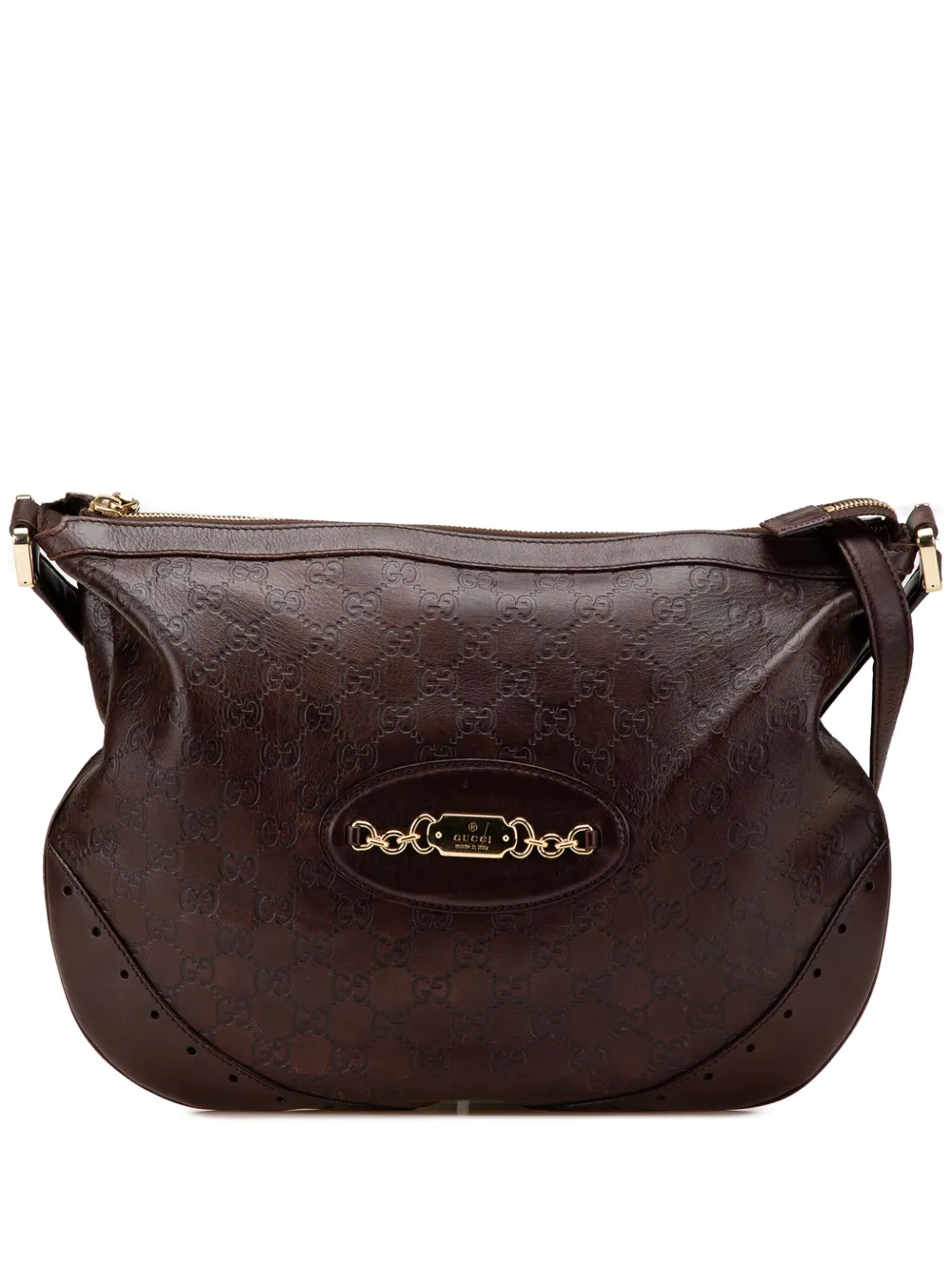 Gucci Pre-Owned 2000-2015 グッチシマ パンチ ショルダーバッグ - ブラウン Gucci Pre-Owned 2000-2015 グッチシマ パンチ ショルダーバッグ - ブラウン