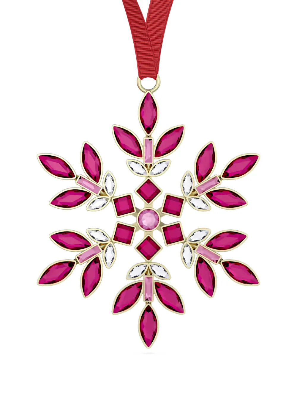 Swarovski Gema ビジュートリム スノーフレーク ホリデイ オブジェ - レッド Swarovski Gema ビジュートリム スノーフレーク ホリデイ オブジェ - レッド