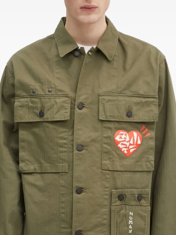 Human Made ハートモチーフ シャツジャケット | グリーン | FARFETCH JP