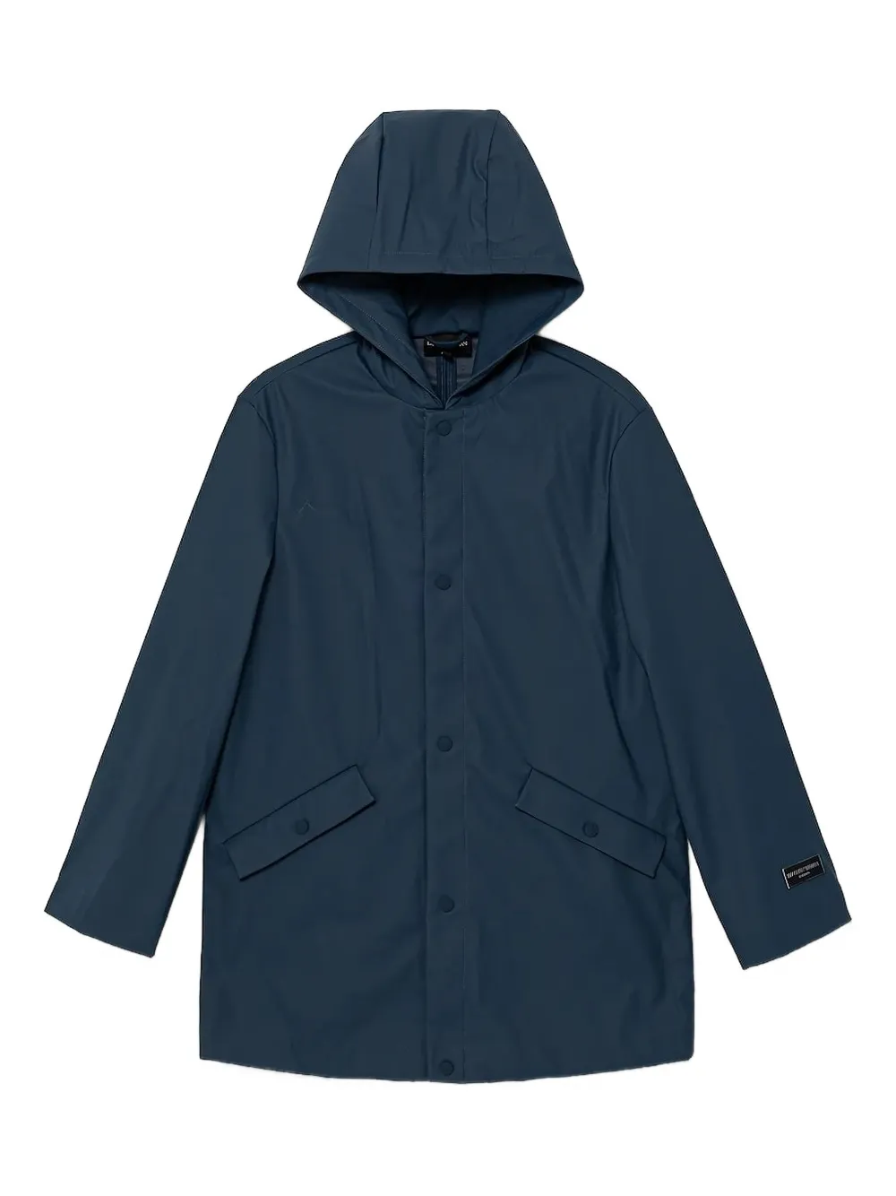 Emporio Armani Kids logo-patch hooded coat | Blue | Image 1