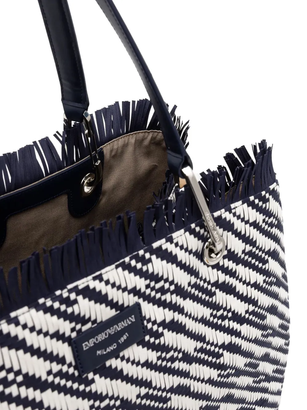 Emporio Armani Shopper met franje Blauw