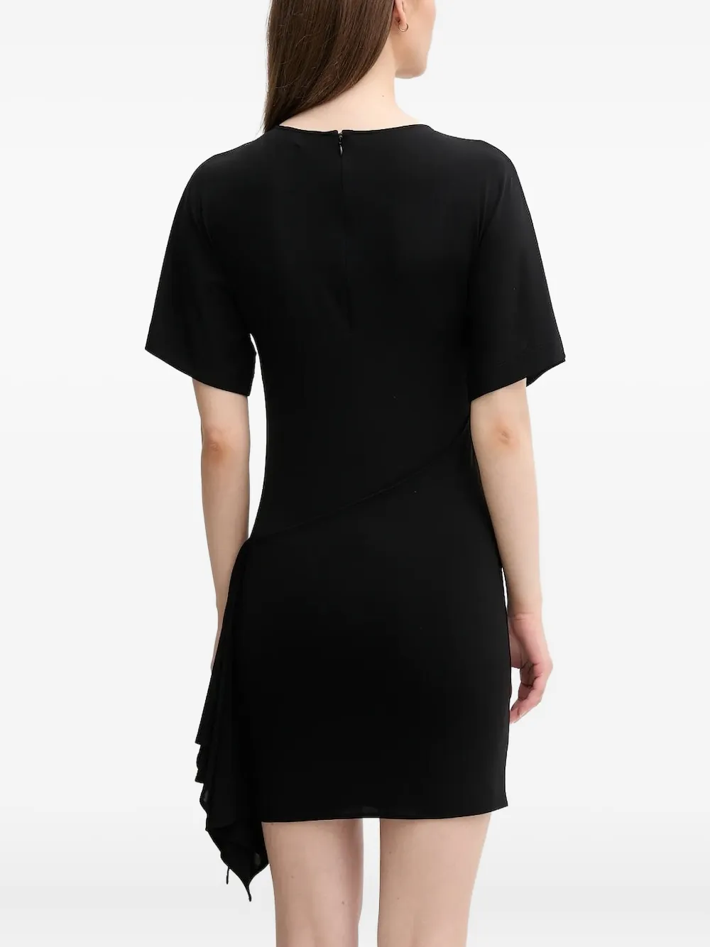 Emporio Armani Mini-jurk met korte mouwen en gedrapeerd detail - Zwart