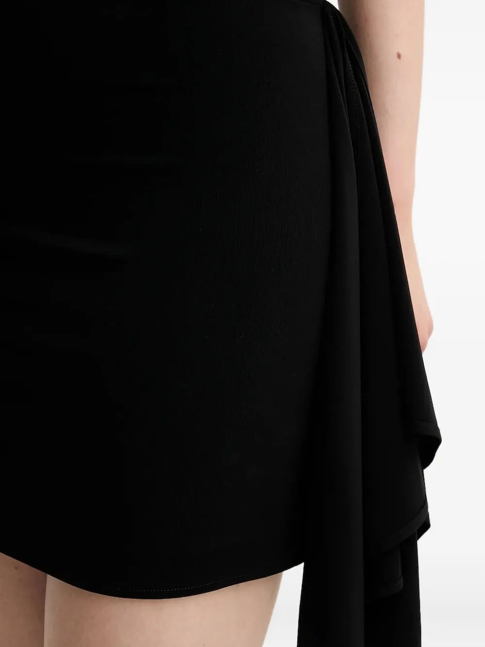 Emporio Armani Mini-jurk met korte mouwen en gedrapeerd detail Zwart