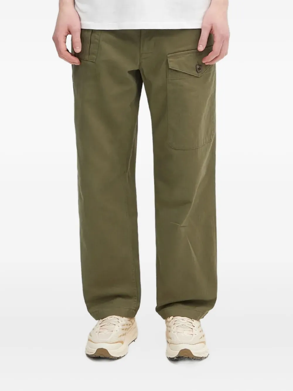 Human Made patch-pocket herringbone trousers - Verde