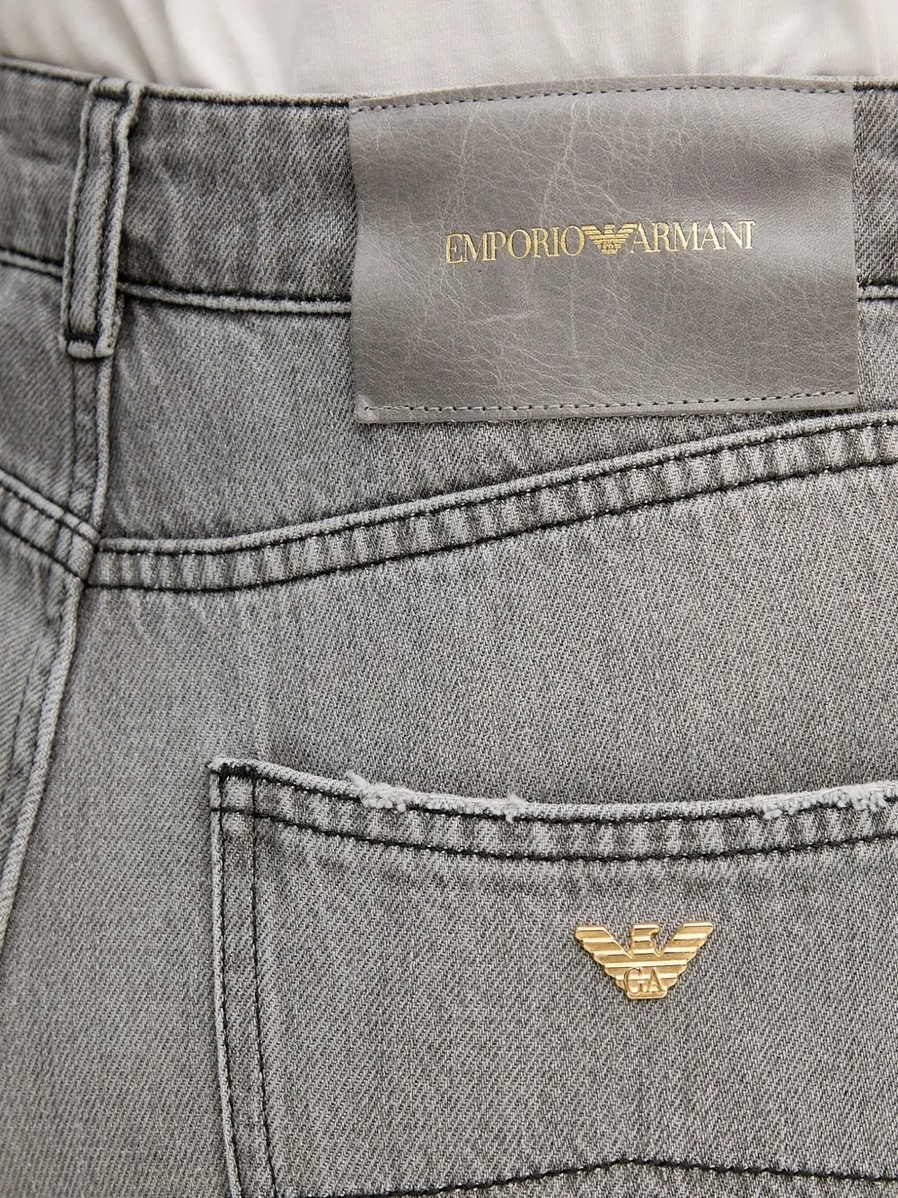 Emporio Armani Katoenen jeans met adelaarplakkaat Grijs