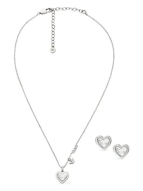 Emporio Armani heart-shaped pendant necklace set