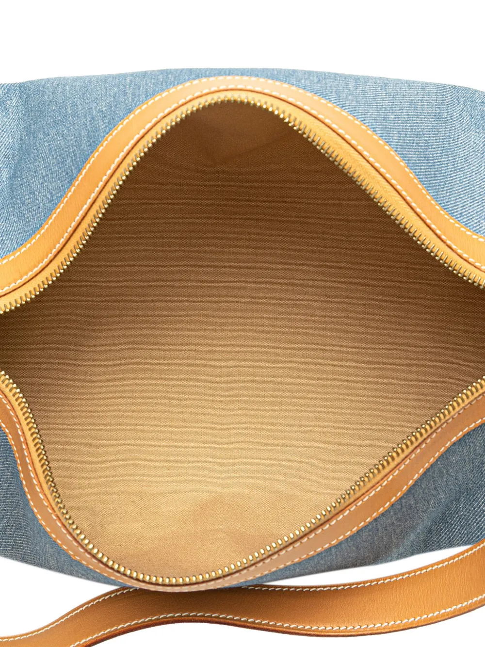 Pre-owned Hermes 2002 Denim And Calfskin Sac Doremi 33 Shoulder Bag