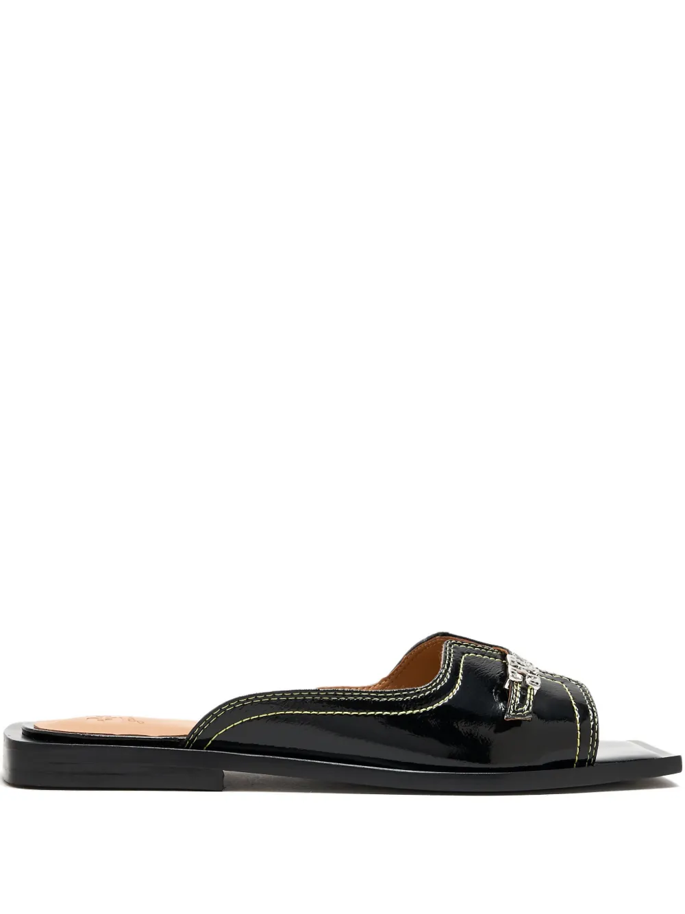 GANNI contrast-stitching sandals Black