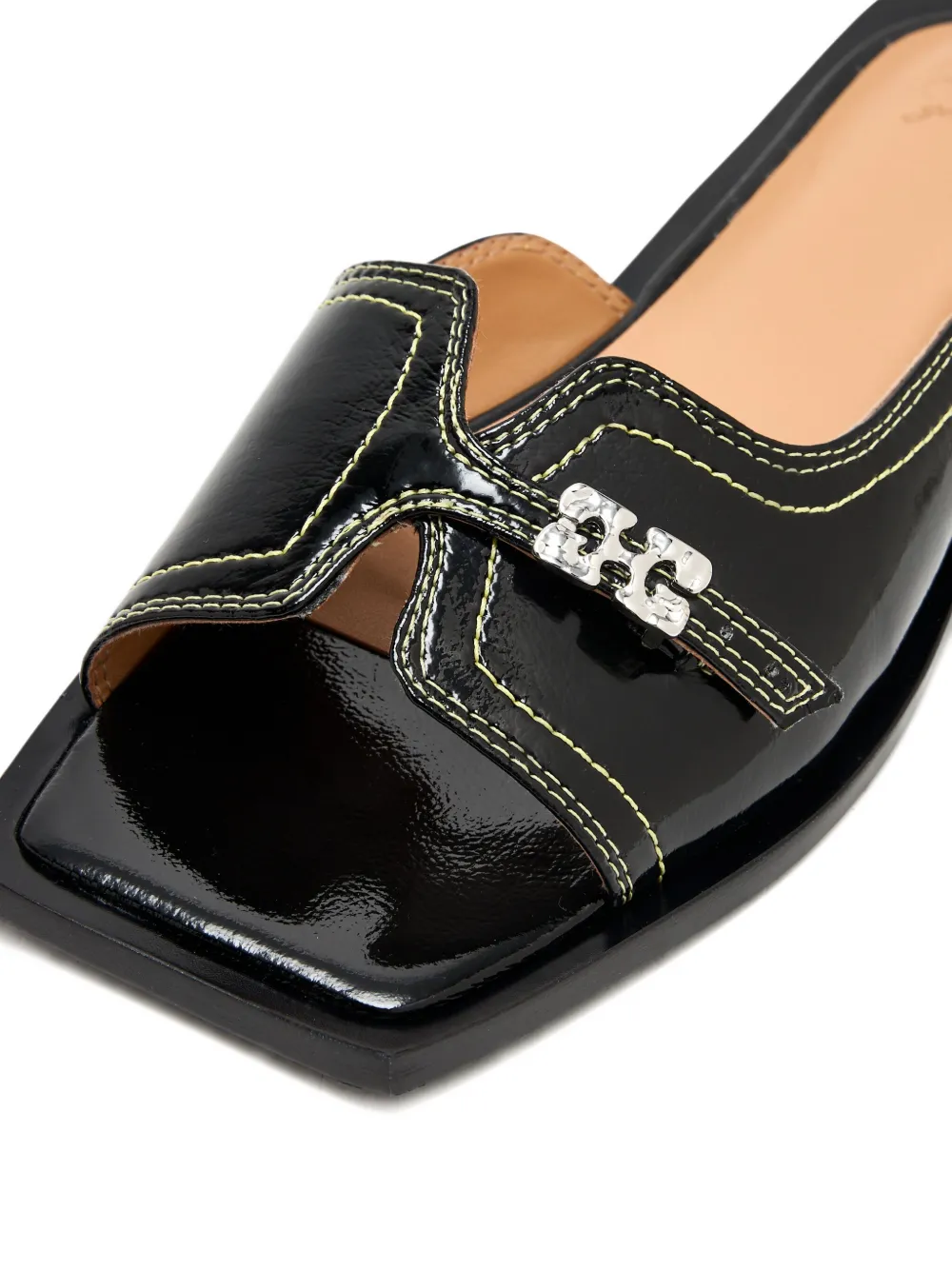 GANNI contrast-stitching sandals Black