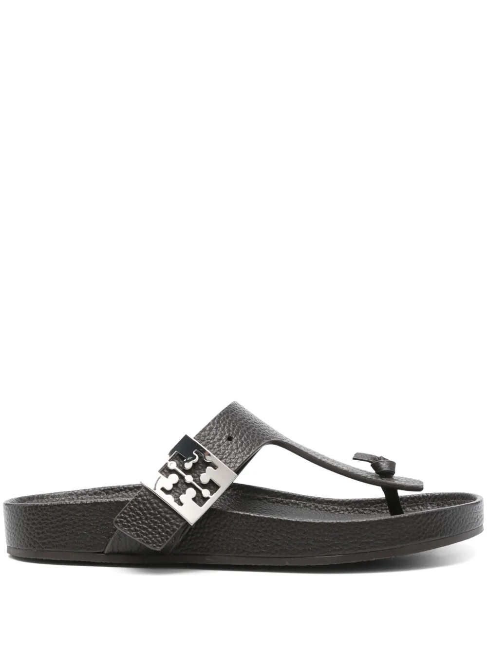 Tory Burch leather flat sandals Brown